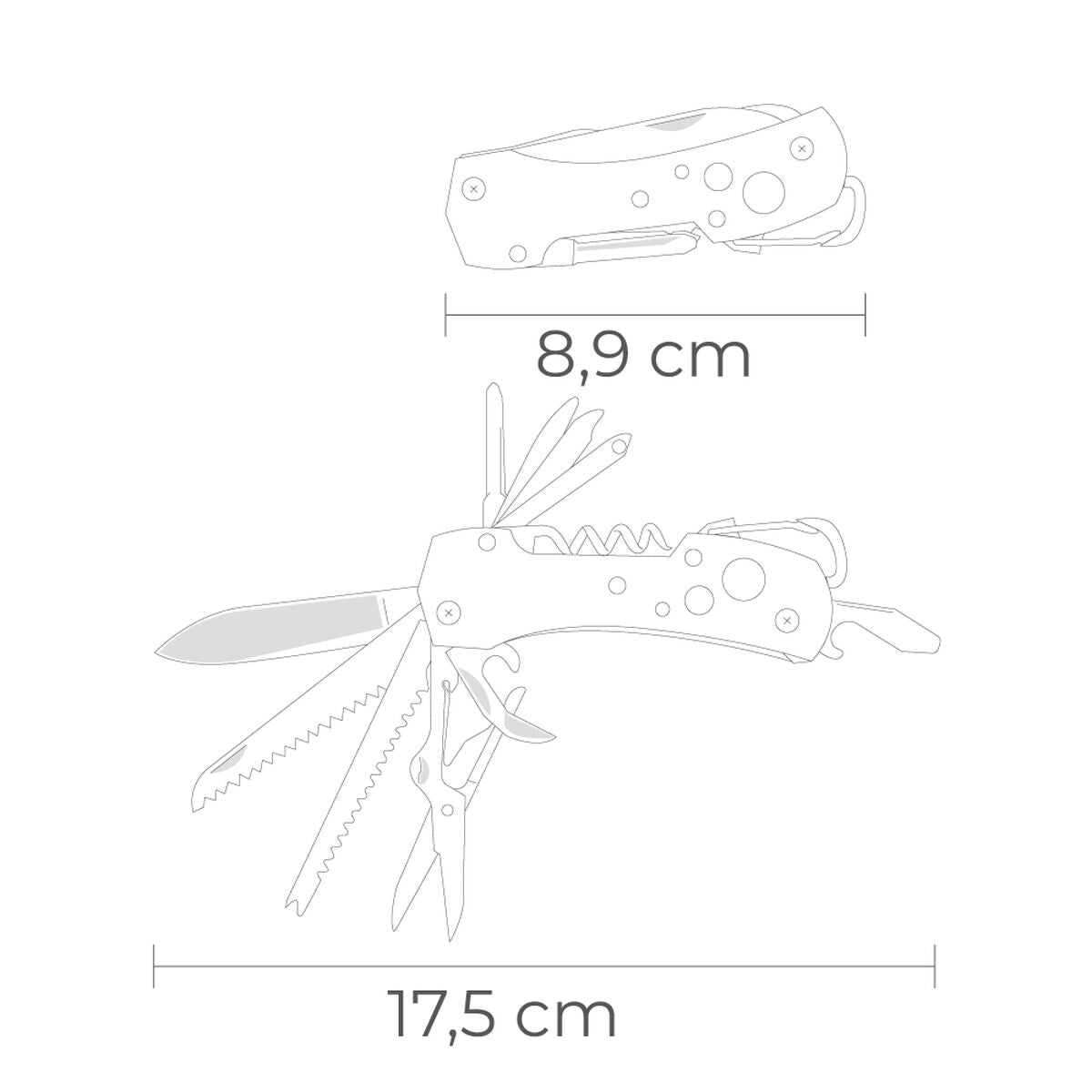 Multi-purpose knife EDM 08556 Kilimanjaro Black Snap hook-0