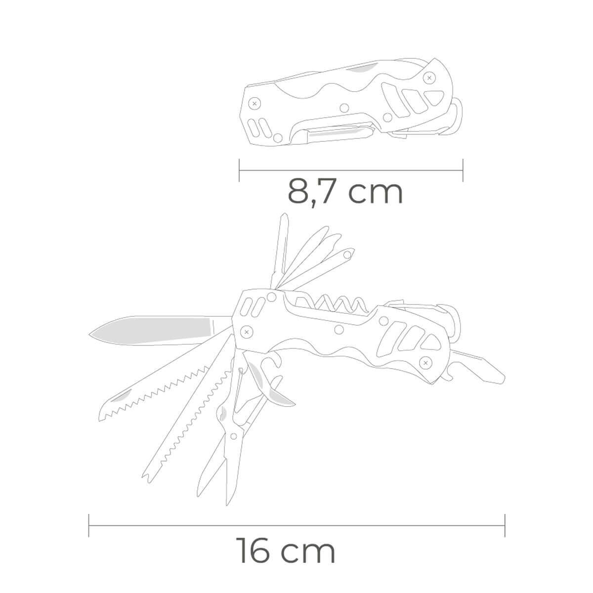 Multi-purpose knife EDM 08557 K2 Silver Snap hook-0