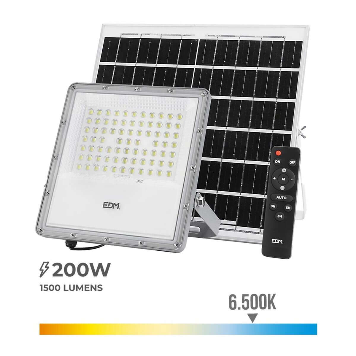Floodlight/Projector Light EDM 31855 200 W 1500 lm Remote control Photovoltaic solar panel (6500 K)-0