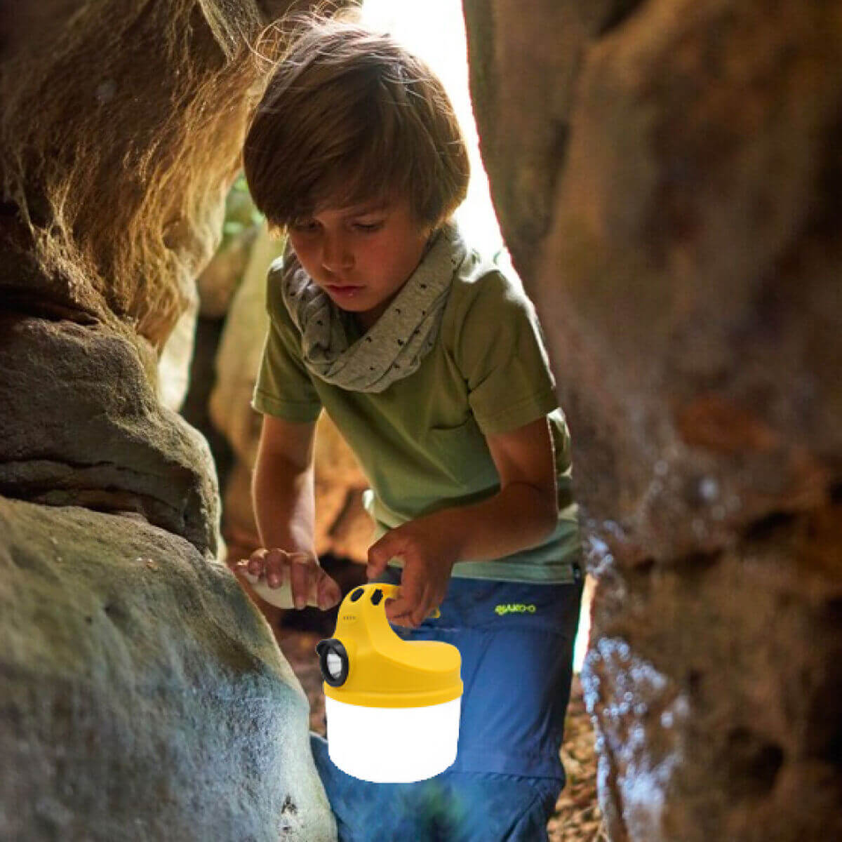 Rechargeable Camping Lamp EDM 36143 in yellow, 500 lm, ideal for outdoor adventures and camping trips.