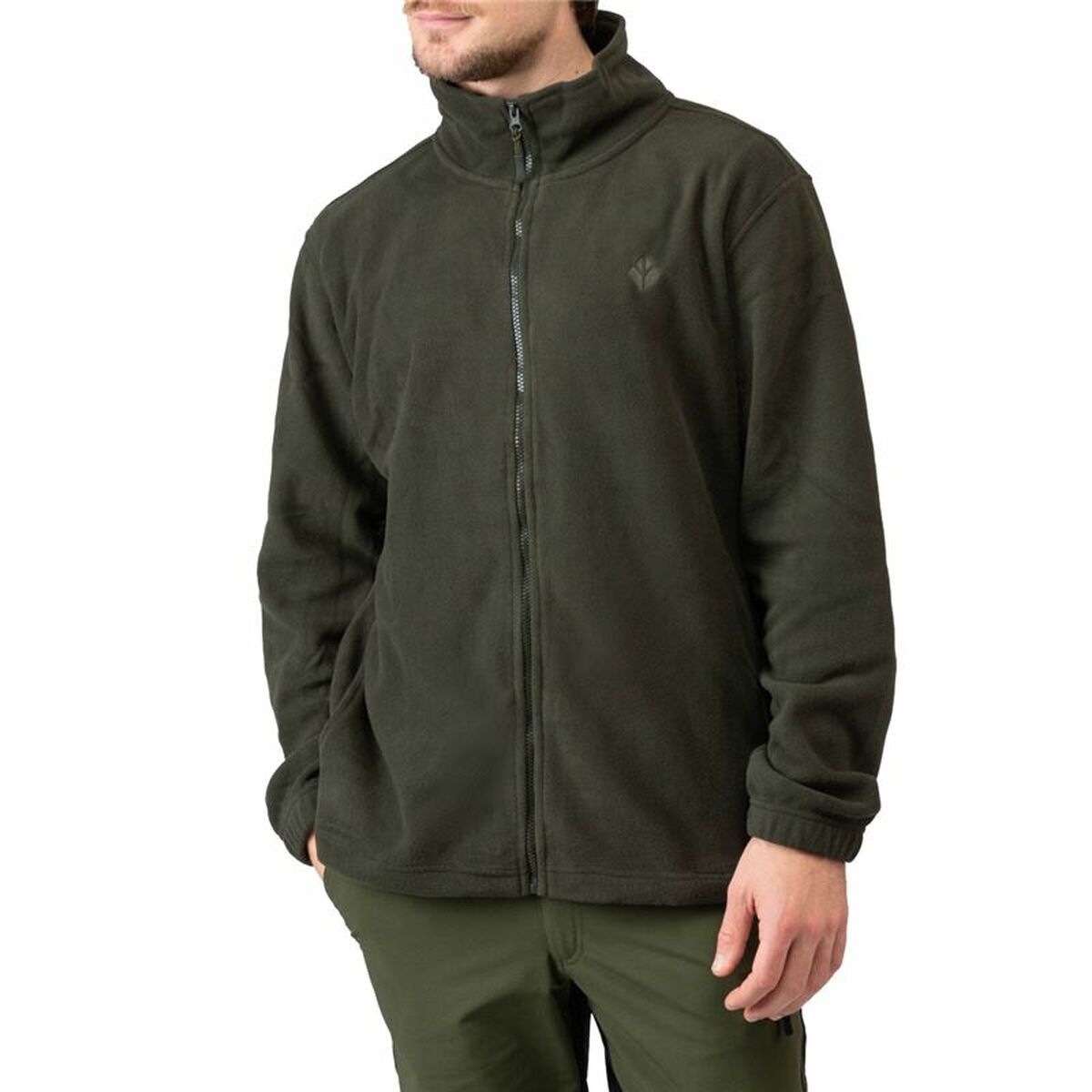 Dark green fleece lining jacket for men, ideal for outdoor adventures and camping, available at revlando.com.