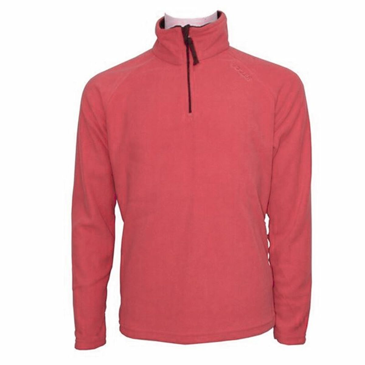 Fleece lining Joluvi Surprise half zip top in red for women, perfect for outdoor camping and adventure activities.