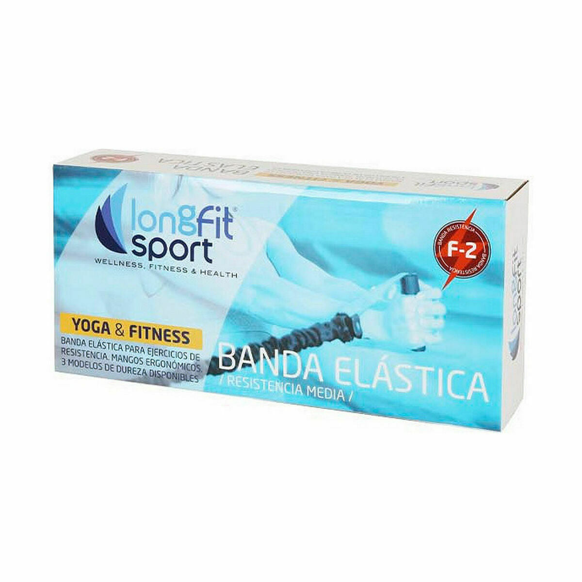 Elastic Resistance Band LongFit Sport F2 Blue, 4 units, perfect for outdoor adventures and fitness, available at revlando.com.