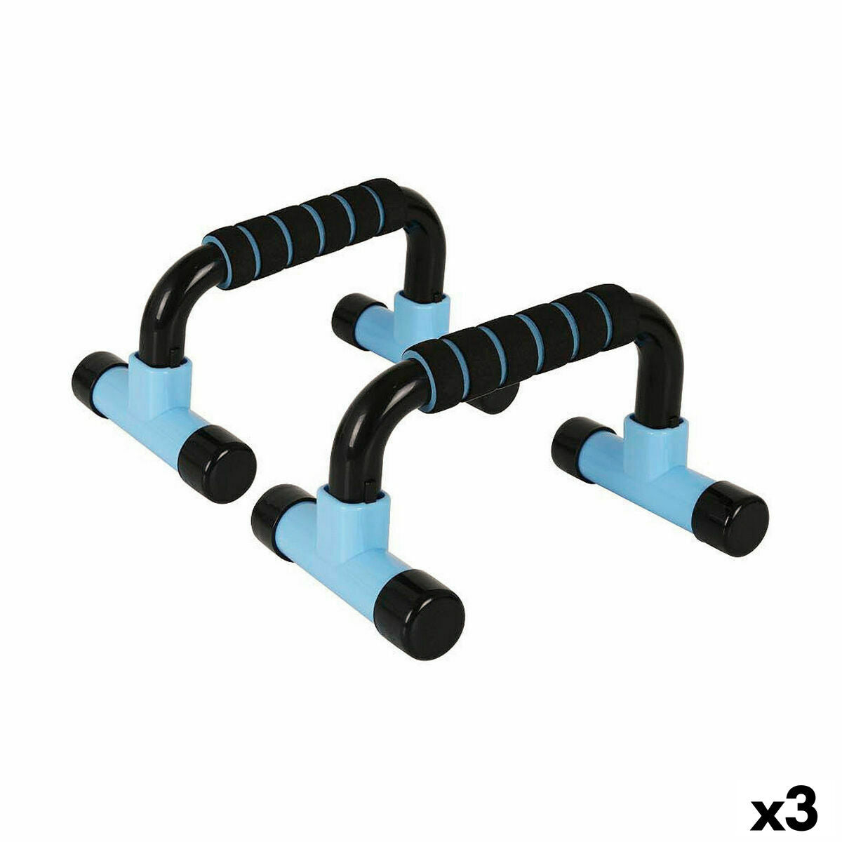 Support for press-ups LongFit Sport in blue and black, set of 3 units for outdoor fitness and camping.