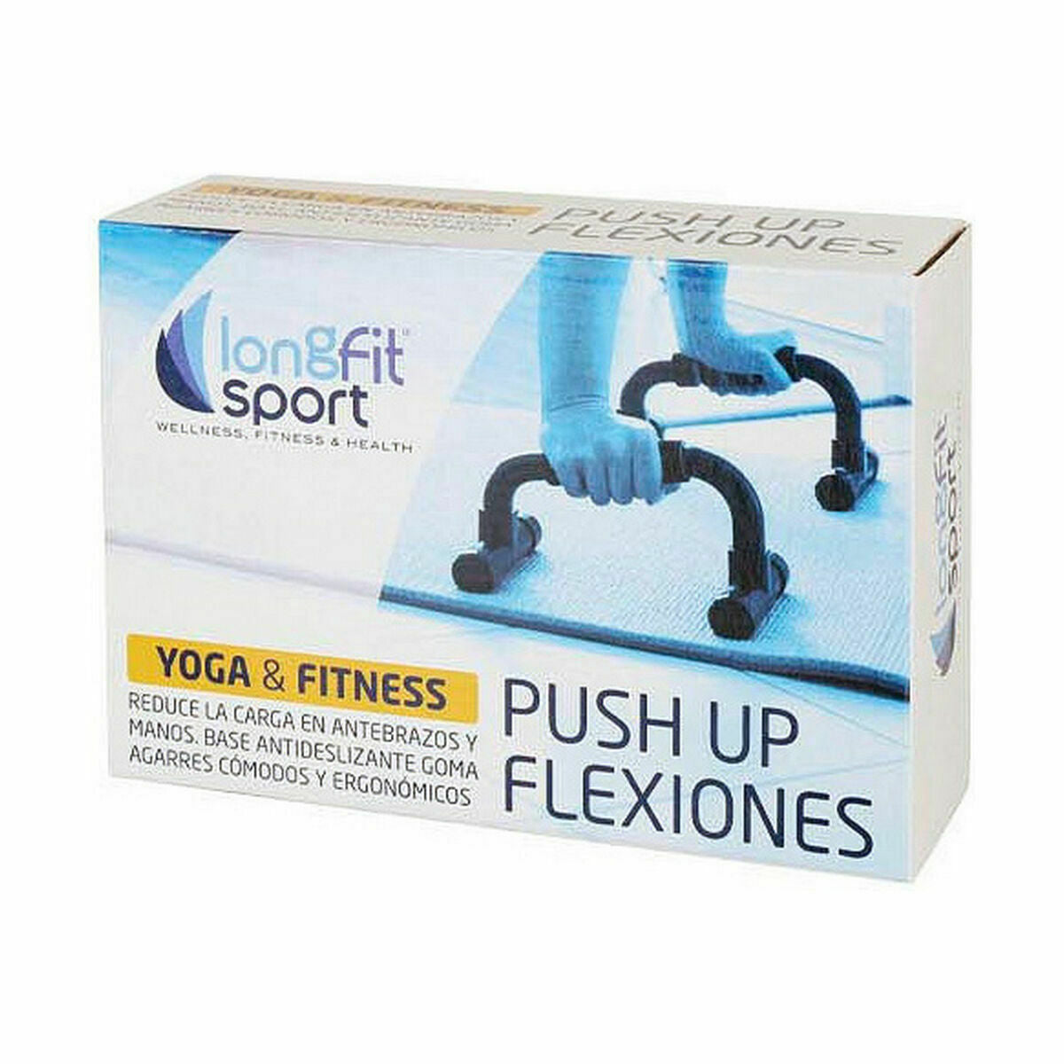 Support for press-ups LongFit Sport in blue and black, set of 3 units for outdoor fitness and camping.