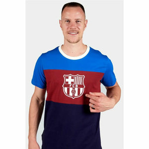 Men's Short-sleeved Football Shirt F.C. Barcelona Blue-4