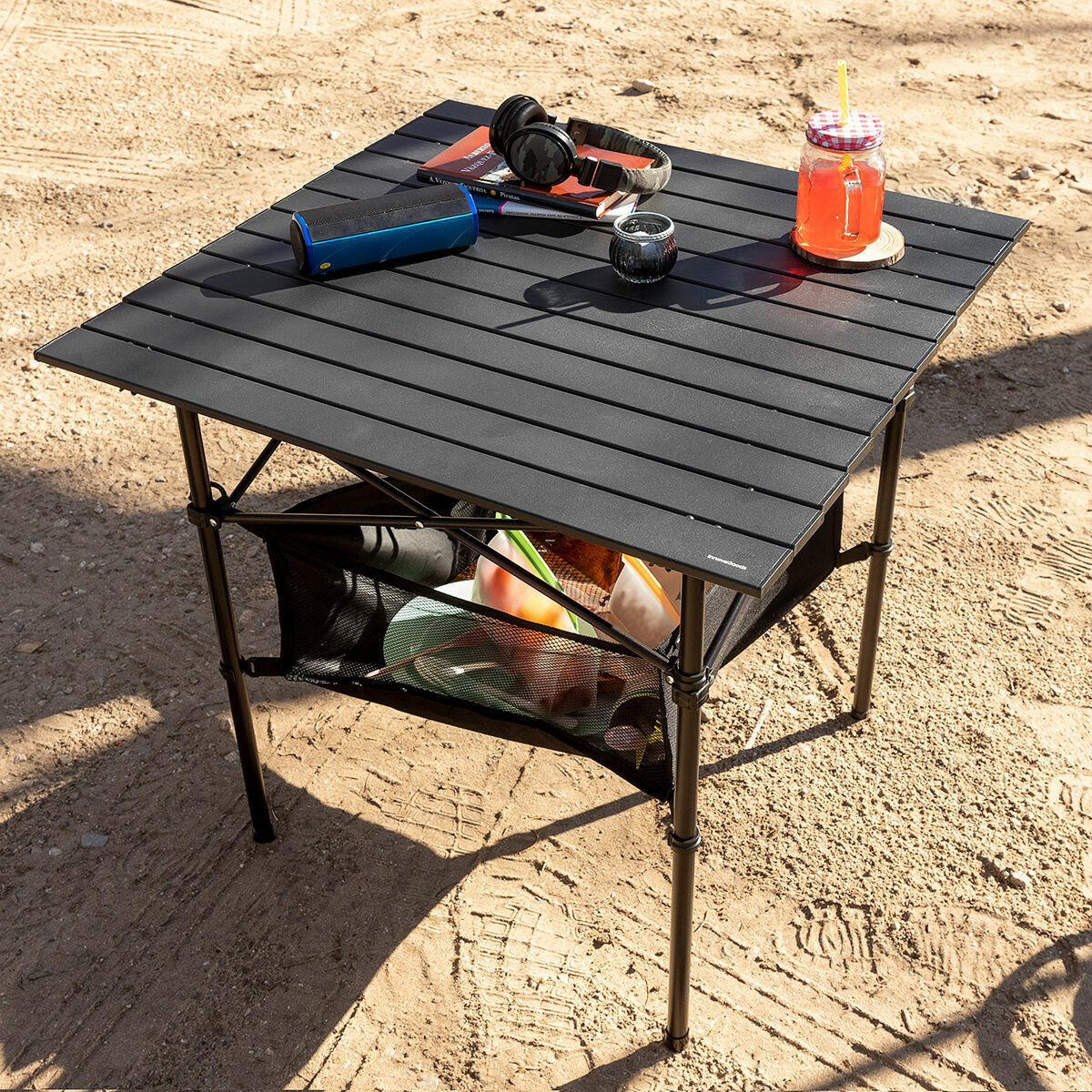 Folding Camping Table with Basket and Cover Folble InnovaGoods-15