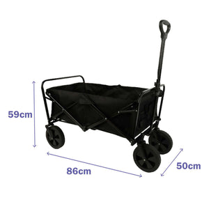 Marbueno Folding Multi-Purpose Trolley Steel 150 KG Black Garden Beach Camping 86X50X59 cm-1