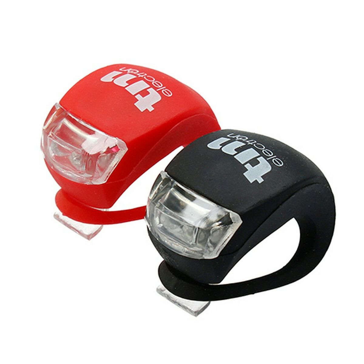 LED Bicycle Torch TM Electron in red and black, perfect for outdoor adventures and camping from revlando.com.