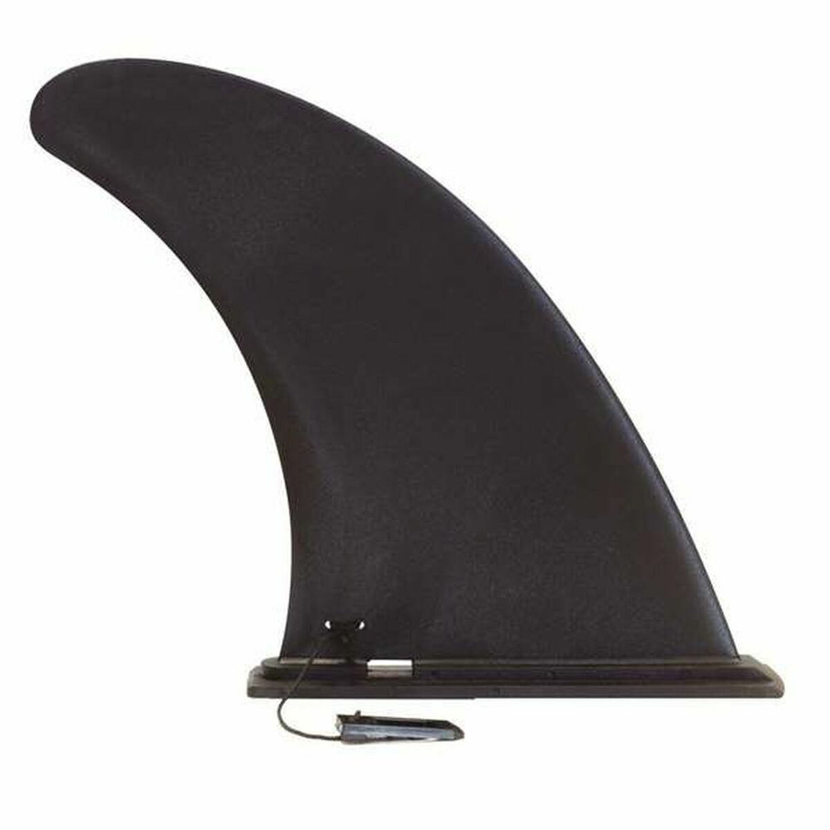 Black detachable fin for stand up paddle boards, perfect for outdoor adventures and camping.