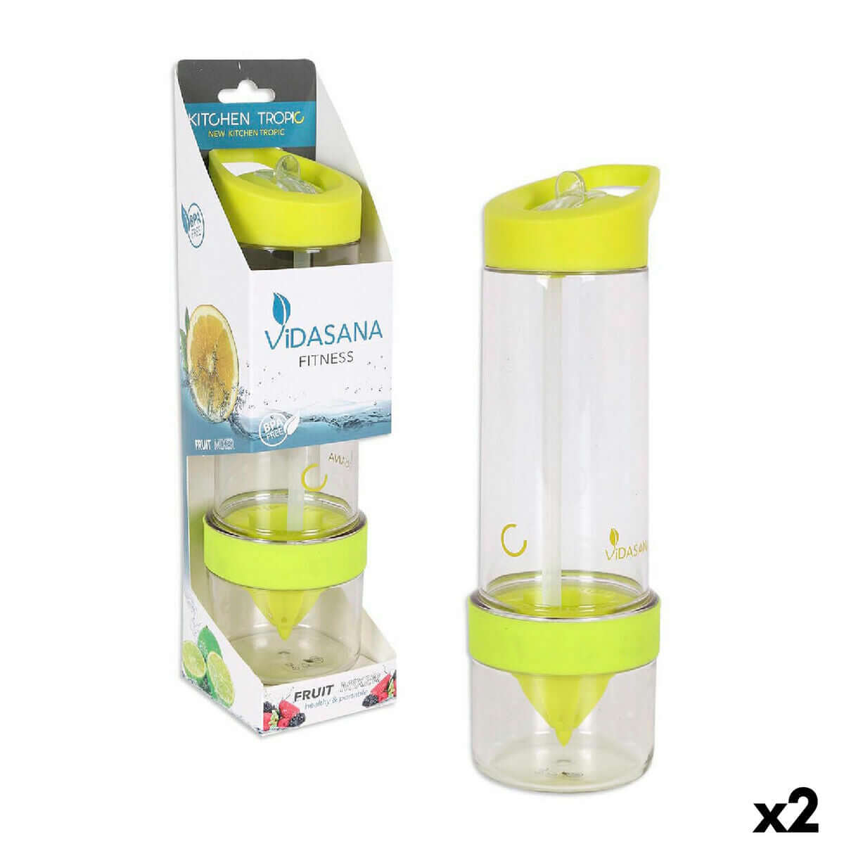 Bottle Kitchen Tropic Yellow 7,5 x 24,5 cm Mixer (2 Units)-0