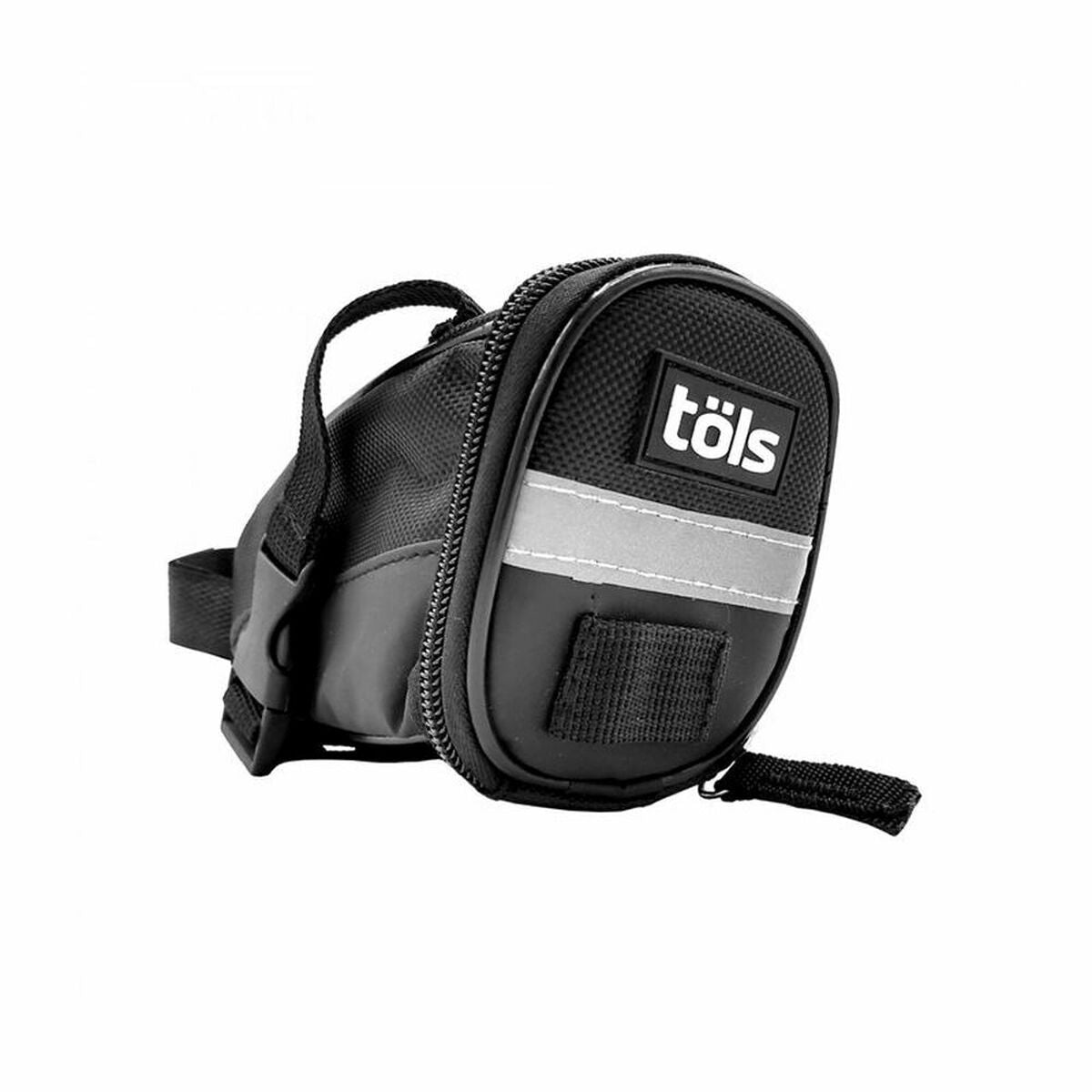 Sports bag Töls BG-03, black saddlebag for outdoor adventures and camping, made of durable polyester nylon.