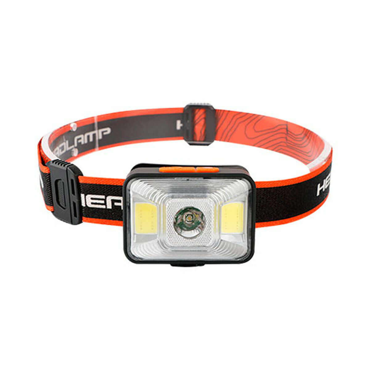 LED Head Torch TM Electron for outdoor adventures and camping from revlando.com. Portable, 1800 mAh battery, lightweight design.