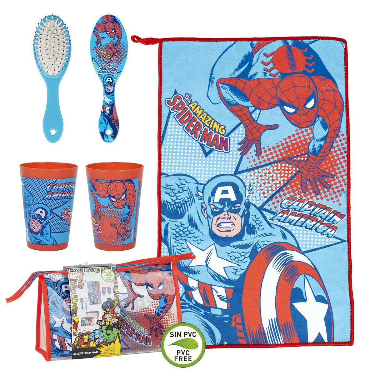 Child's Toiletries Travel Set The Avengers Blue 23 x 15 x 8 cm 4 Pieces-0