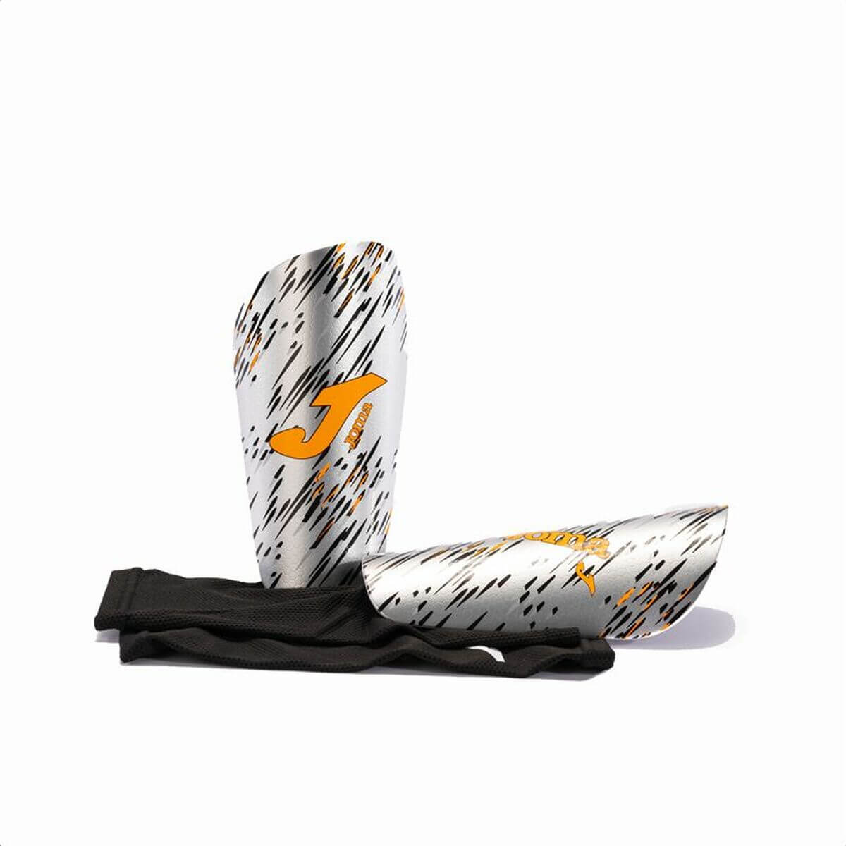 Joma Sport Spider Orange football shinguards for outdoor adventure, unisex adults size L, featuring a stylish design.