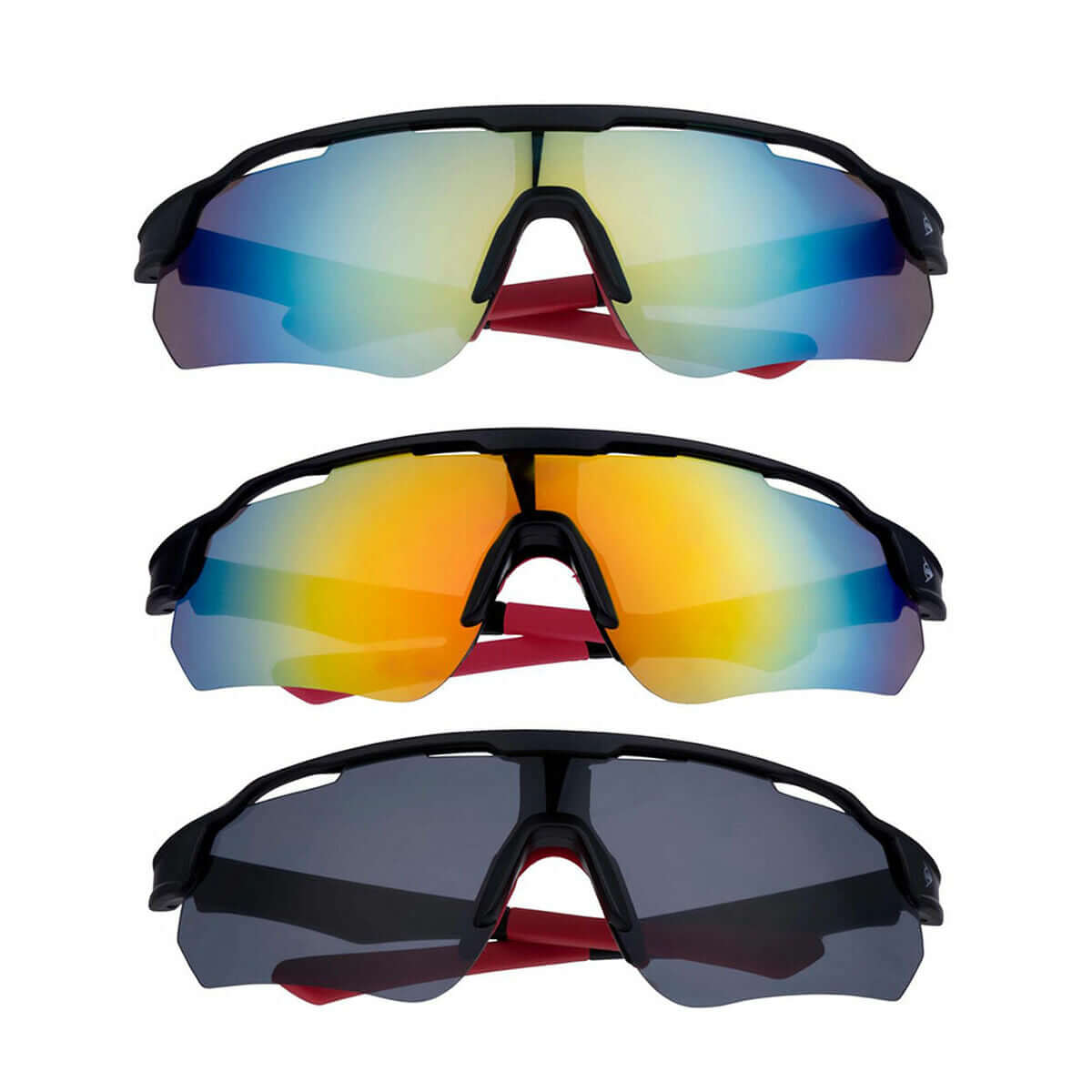 Unisex Dunlop sunglasses in three color styles, perfect for outdoor adventures and cycling, available at revlando.com.