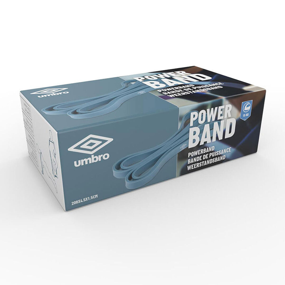 Blue Umbro Elastic Fitness Band 15 kg for outdoor fitness and camping adventures available at revlando.com.