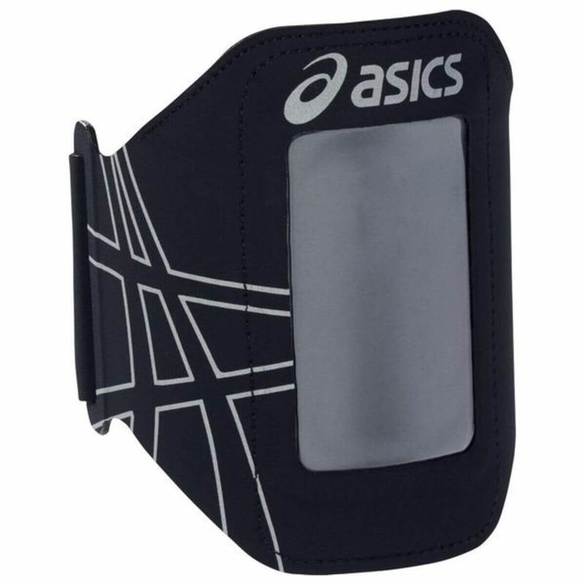 Asics MP3 sports bracelet in black, perfect for outdoor adventures and camping, available at revlando.com.