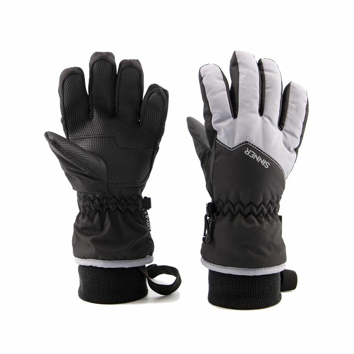 Sinner Phoenix Black ski gloves for outdoor adventures, breathable and waterproof, perfect for camping and winter sports.