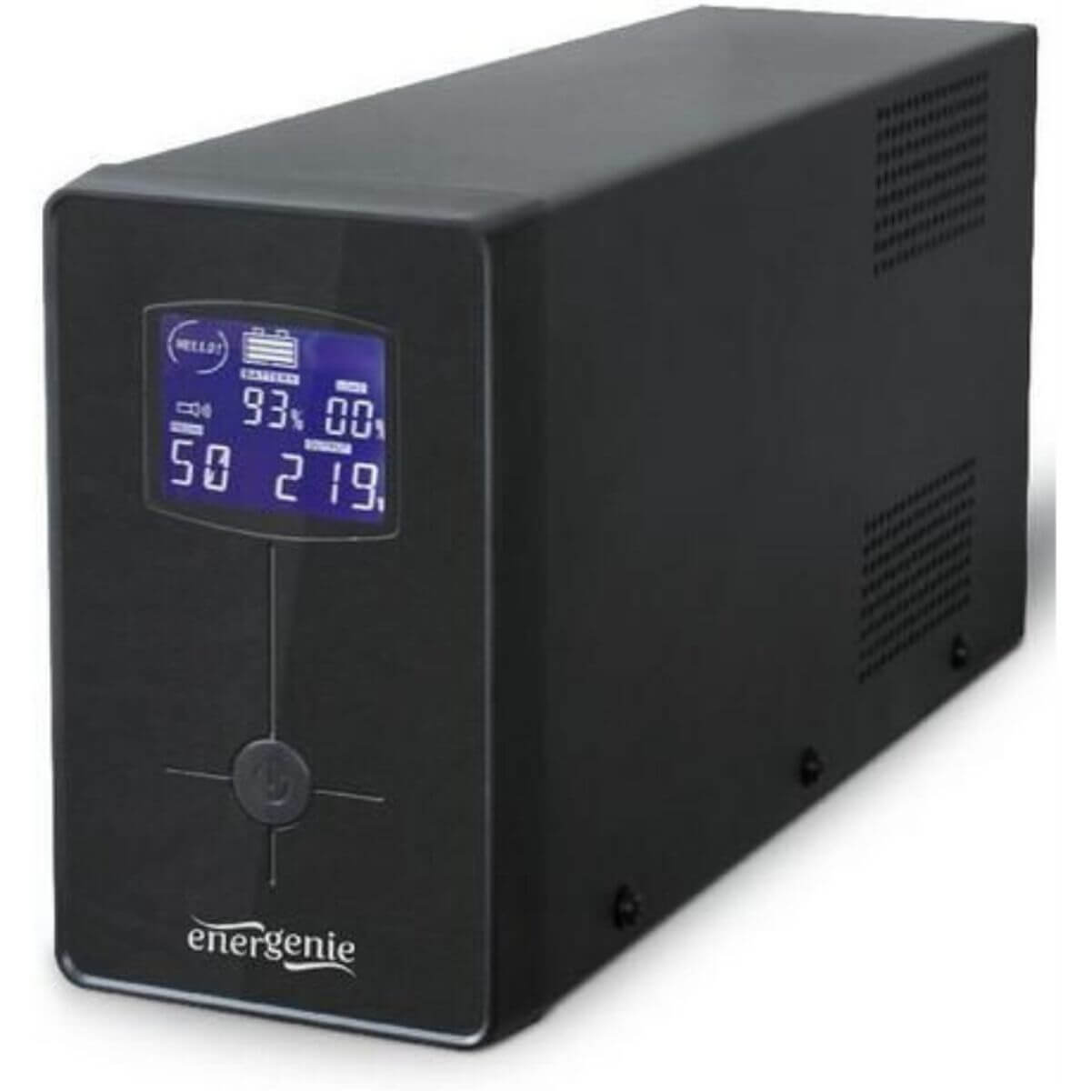 Black Uninterruptible Power Supply System with display, ideal for camping and outdoor adventures, available at revlando.com.