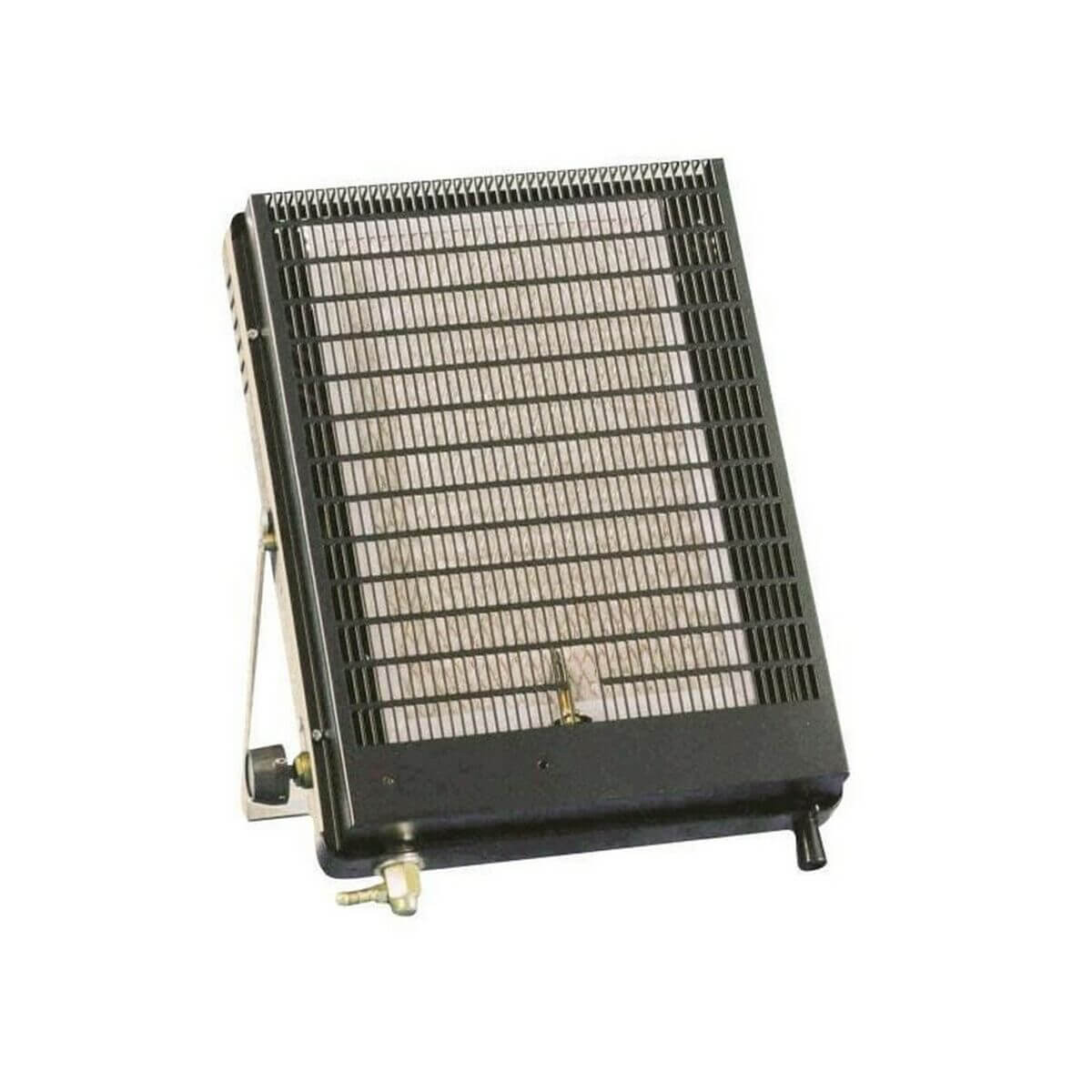 Gas heater ALKE 290851 for caravans, ideal for outdoor camping adventures, 1350 W, black finish, smoke and odor-free.