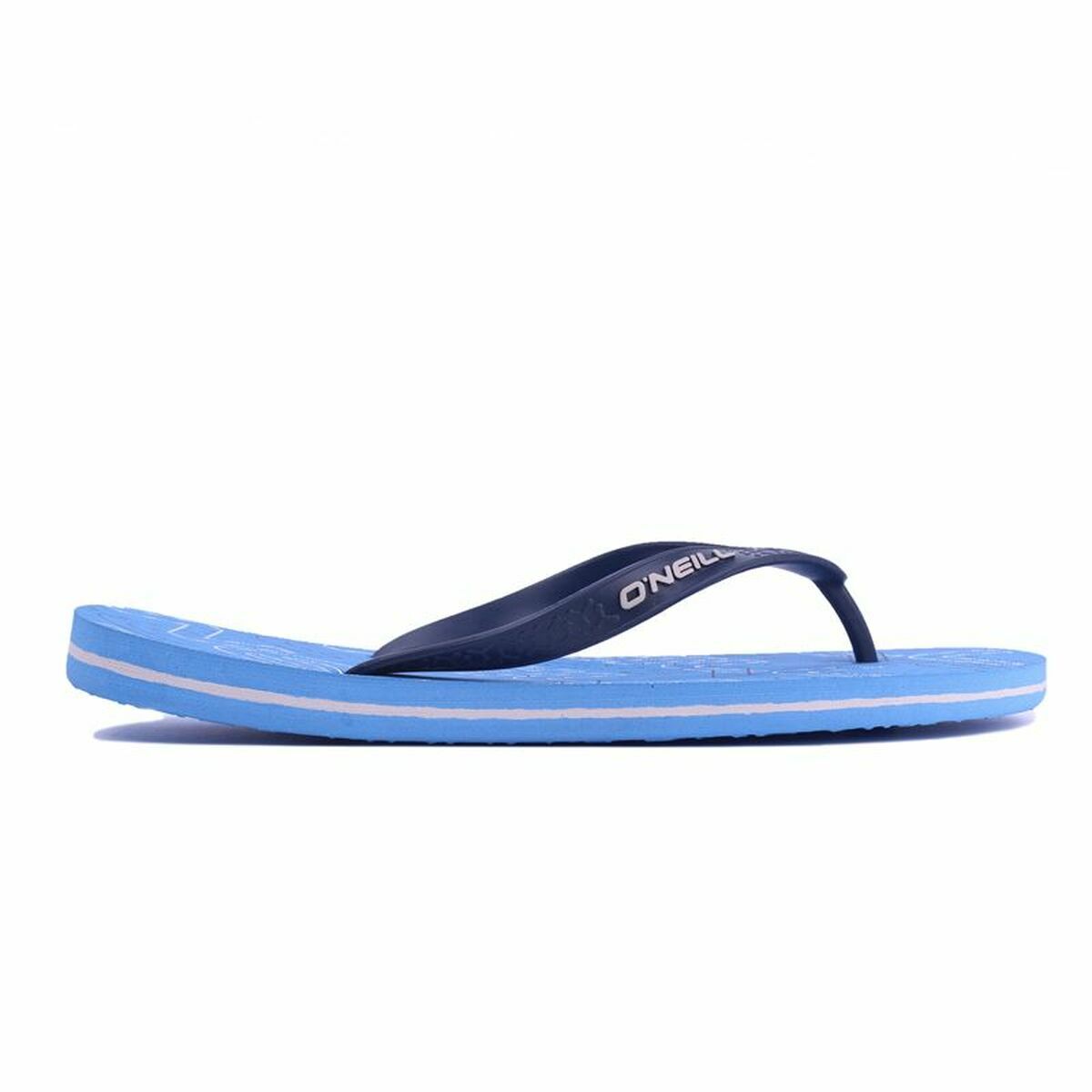 Men's O'Neill FTM Neal Blue flip flops for outdoor adventures and camping, perfect for summer fun.