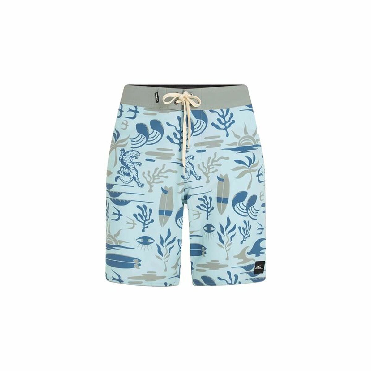 Men’s O'Neill Hyperfreak Mysto Scallop 19'' Bathing Costume in Blue, featuring surf-inspired patterns for outdoor adventures.