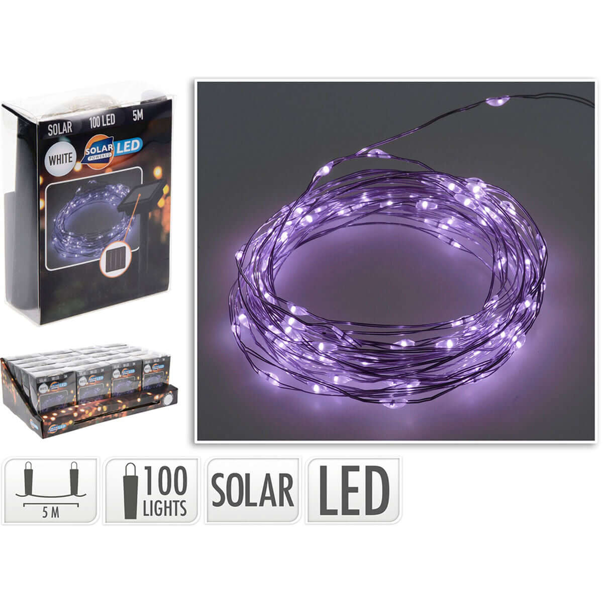 Wreath of LED Lights Lifetime Violet 7 m 2 m Solar-0