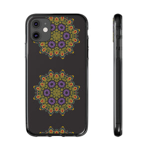 Funda para teléfono con diseño de mandala dorado