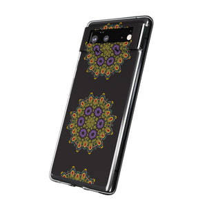 Funda para teléfono con diseño de mandala dorado