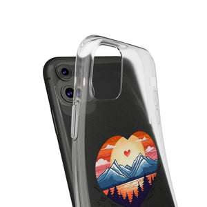 Funda para teléfono con diseño de amor en la montaña