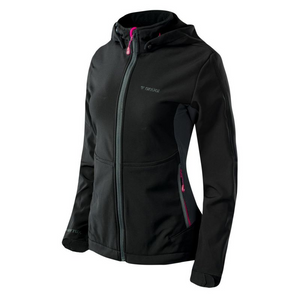 Chaqueta impermeable Brugi 2nax Mujer - BY-TEX 5000, forro polar transpirable, capucha ajustable, negro