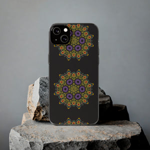 Funda para teléfono con diseño de mandala dorado