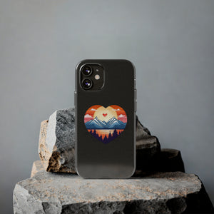 Funda para teléfono con diseño de amor en la montaña