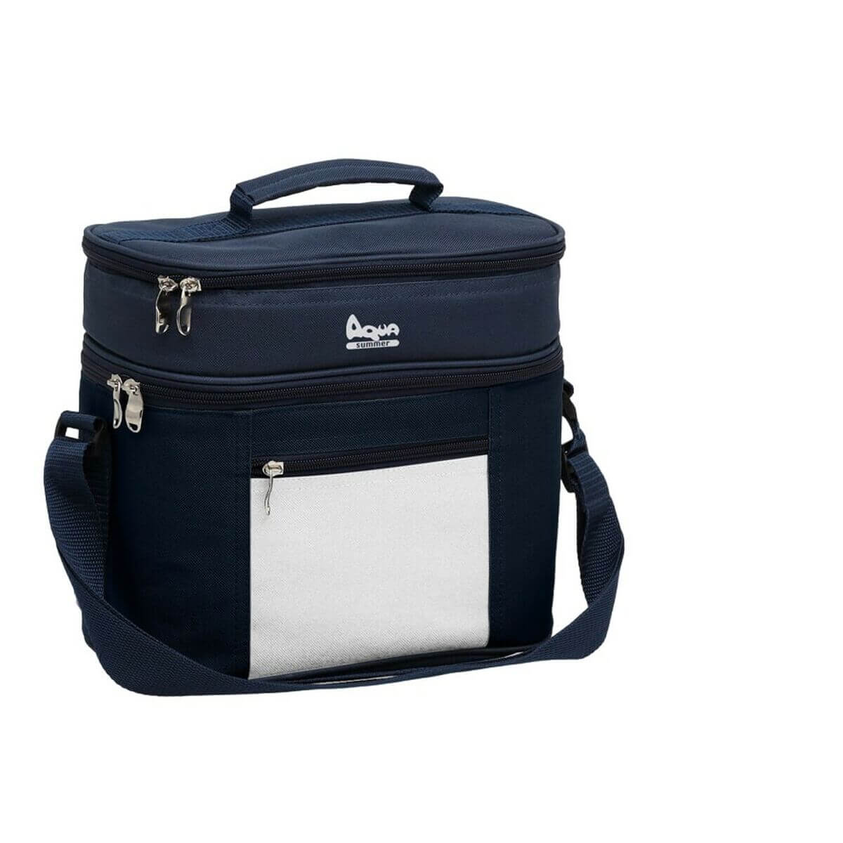 Navy blue cool bag, 7L polystyrene, ideal for outdoor camping adventures from revlando.com.