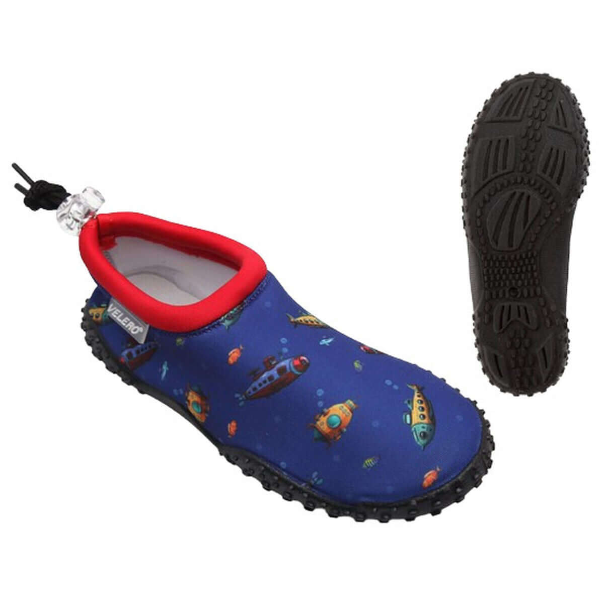 Children's navy blue submarine socks for outdoor adventures, perfect for camping and active kids. Available at revlando.com