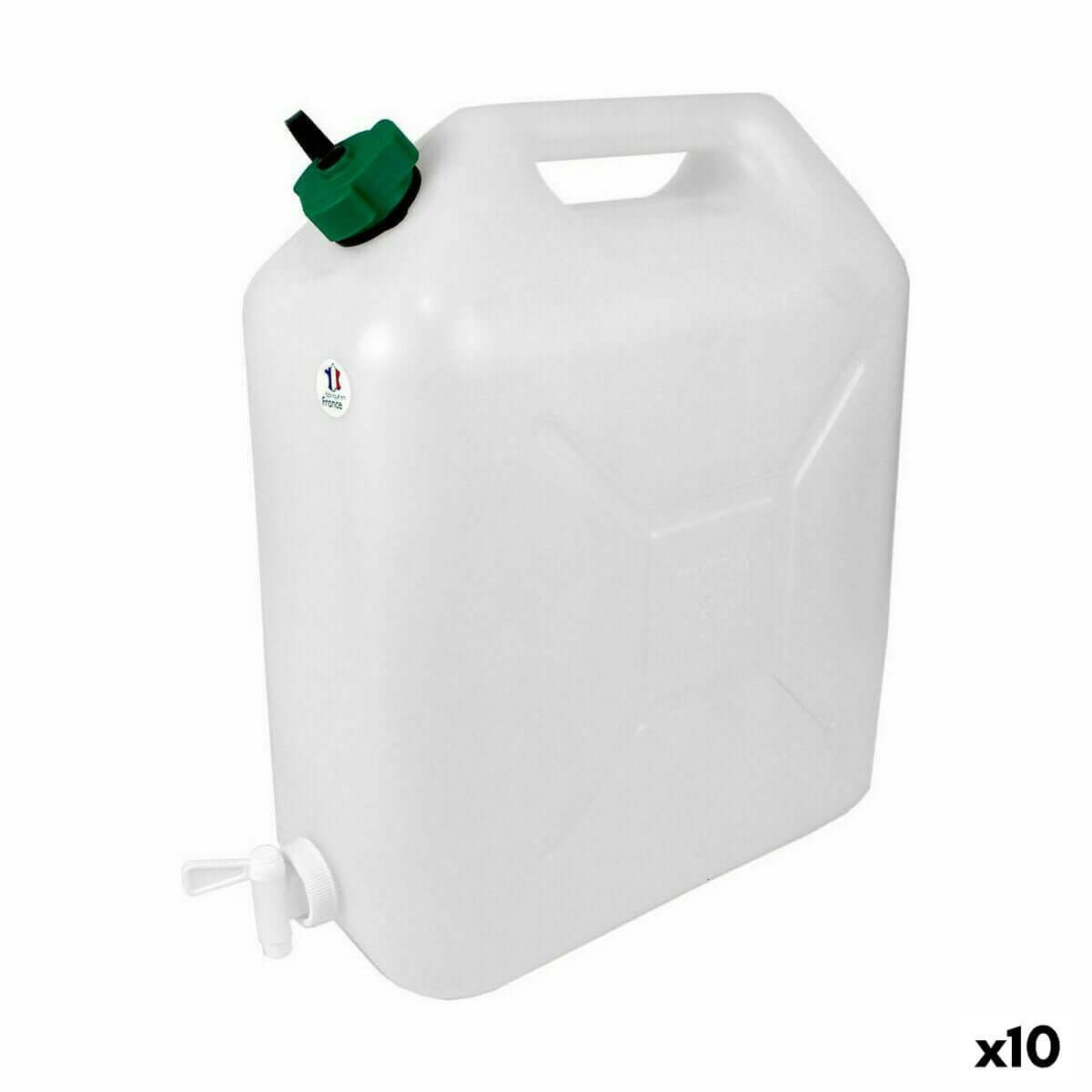 Water jug with tap, 10L capacity, perfect for outdoor camping adventures, set of 10 from revlando.com.