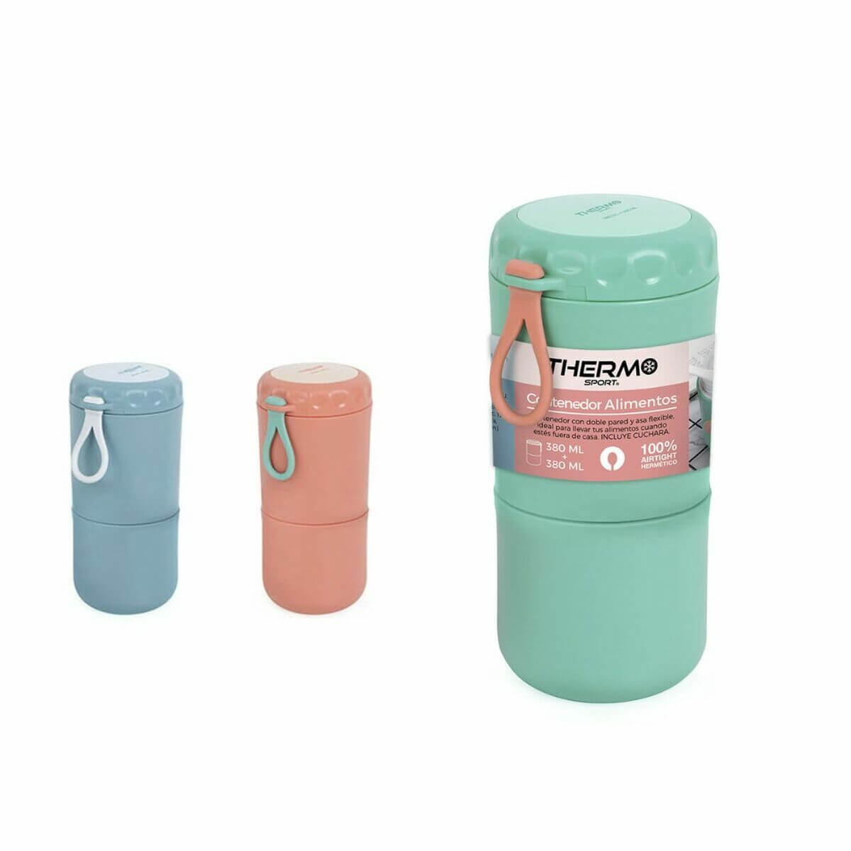 Travel thermos flask ThermoSport Double 380 ml + 380 ml (6 Units)-0
