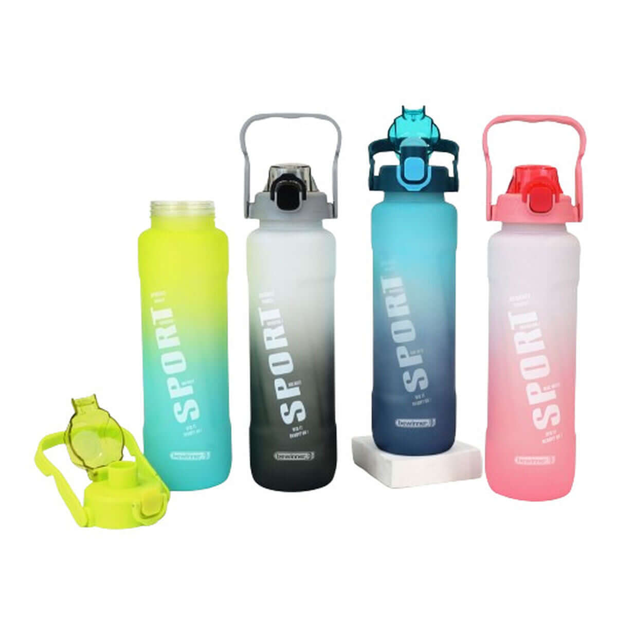 Bottle with Lid and Straw Bewinner Multicolour 1 L-0