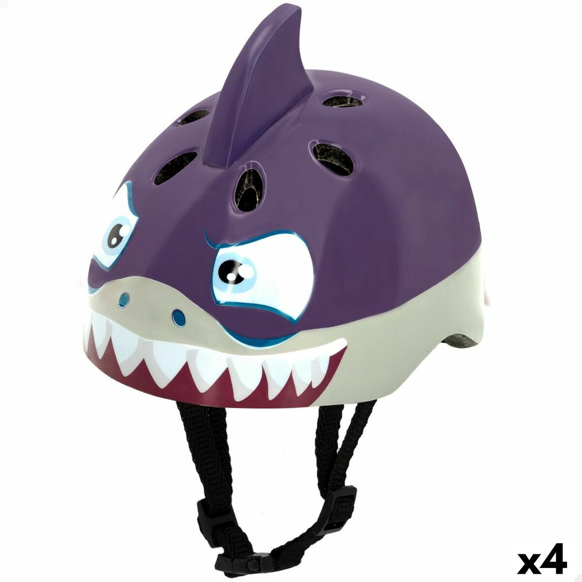 Baby Shark helmet for kids, size 52-55 cm, perfect for outdoor adventures and camping, pack of 4 units.