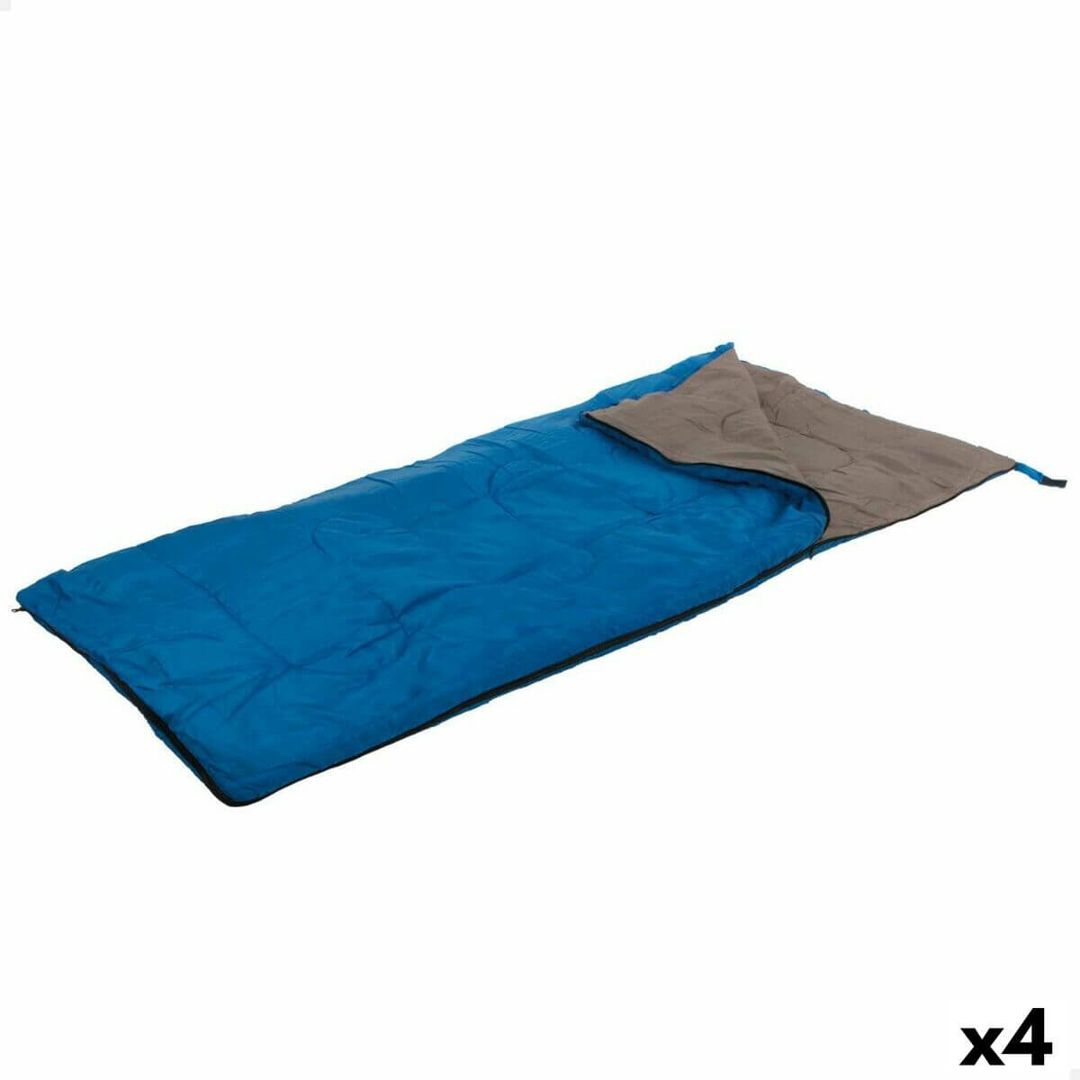 Sleeping Bag Aktive 1 Cloak in blue and gray, perfect for outdoor camping adventures, set of 4 units.