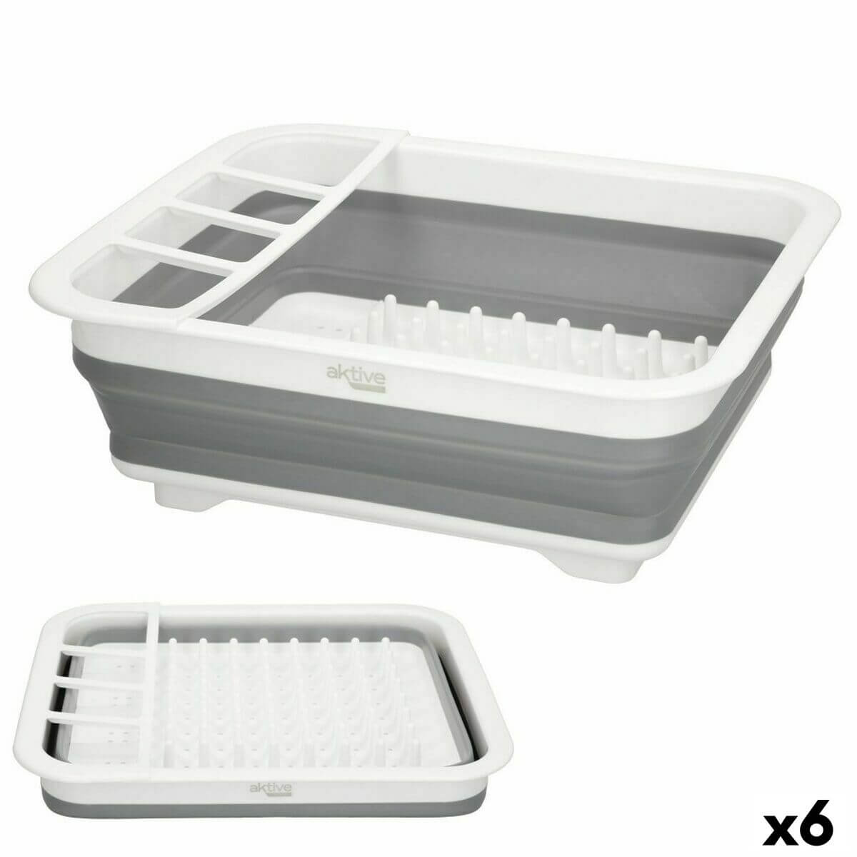 Folding Draining Rack for Kitchen Aktive 6 Units-0