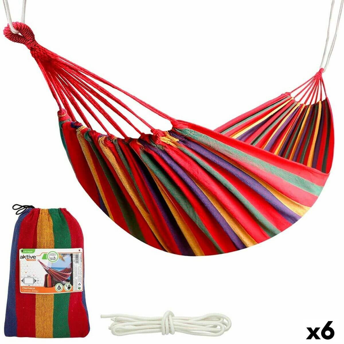 Hammock Aktive Orange 200 x 0,4 x 100 cm (6 Units)-0
