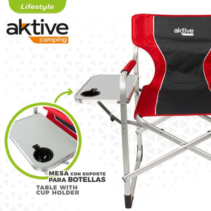 Foldable Camping Chair Aktive Grey Red 61 x 92 x 52 cm (2 Units)-3