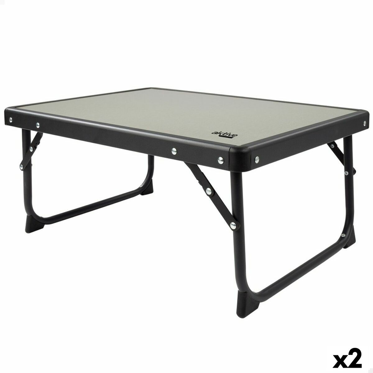 Folding Table Aktive Camping Grey 56 x 25 x 40 cm (2 Units)-0