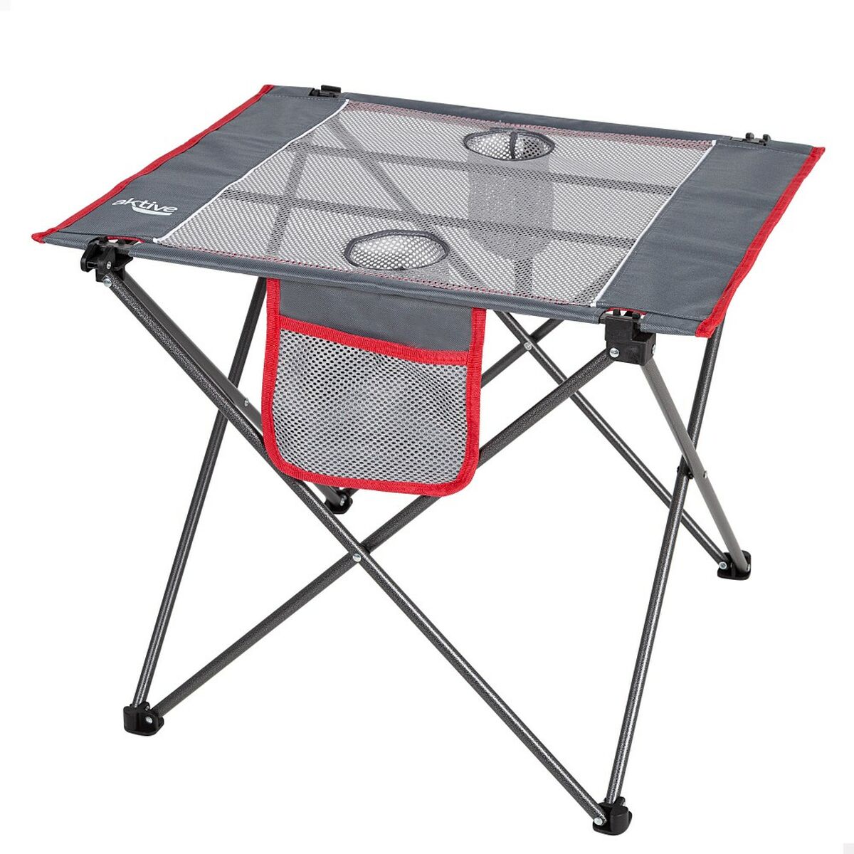 Folding Table Aktive Camping Grey 62 x 50 x 50 cm (2 Units)-6