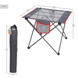 Folding Table Aktive Camping Grey 62 x 50 x 50 cm (2 Units)-3