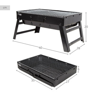 Barbecue Portable Aktive Rectangular Black Steel 40 x 20 x 28 cm-4