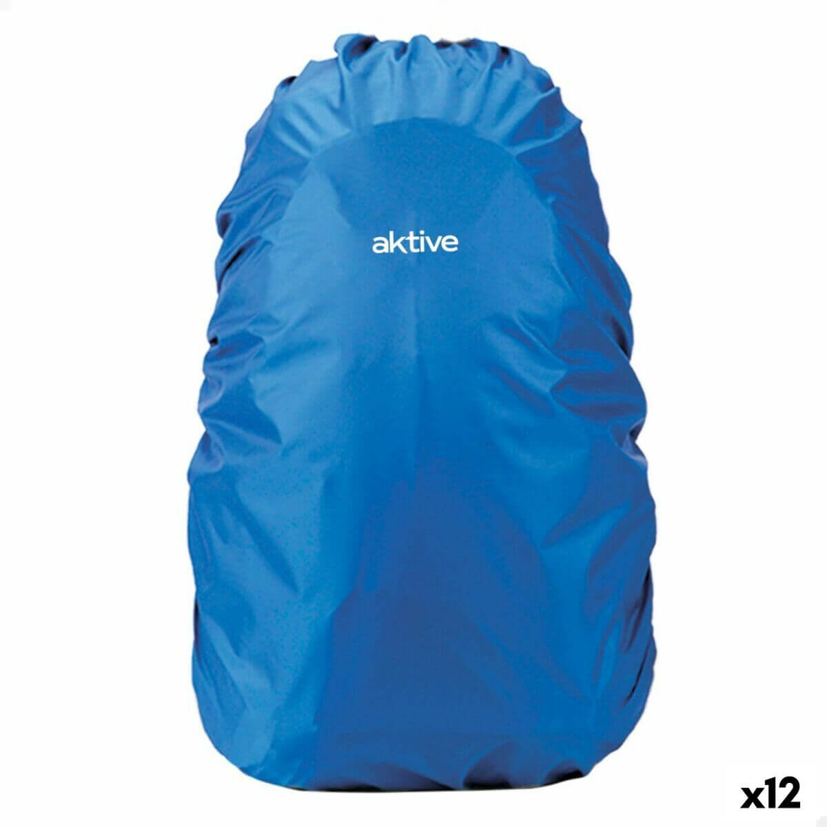 Waterproof Backpack Cover Aktive Blue for outdoor adventures and camping, made of durable polyester, dimensions 86 x 25 x 38 cm.