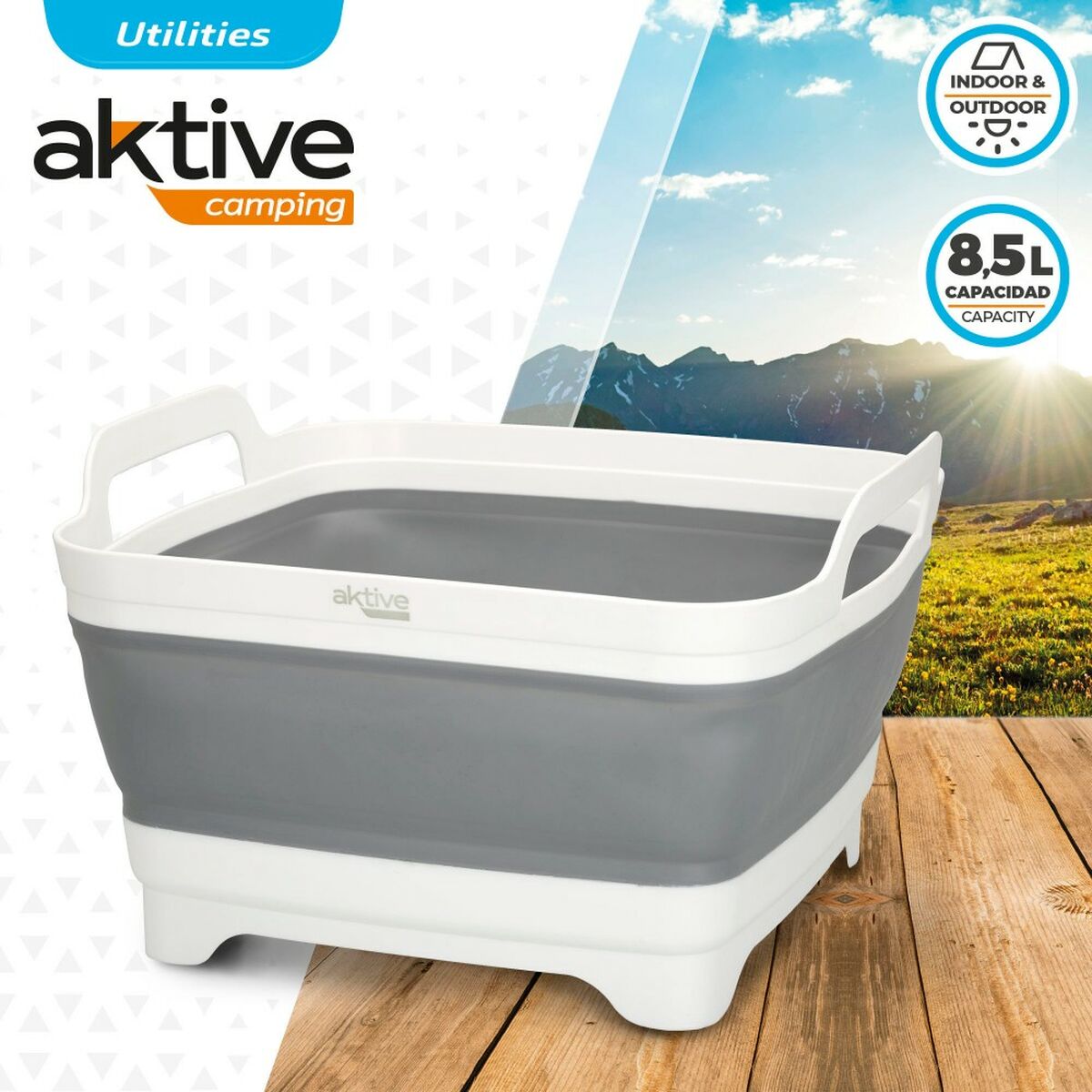 Sink Aktive Foldable 8,5 L Camping 30,5 x 20 x 30 cm 6 Units-5